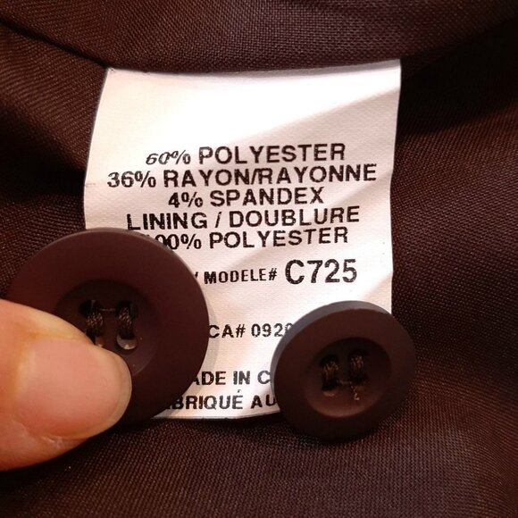 Cleo Blazer Jacket Tweed Flap Pocket Mandarin Fall Winter Business Casual - Picture 11 of 12